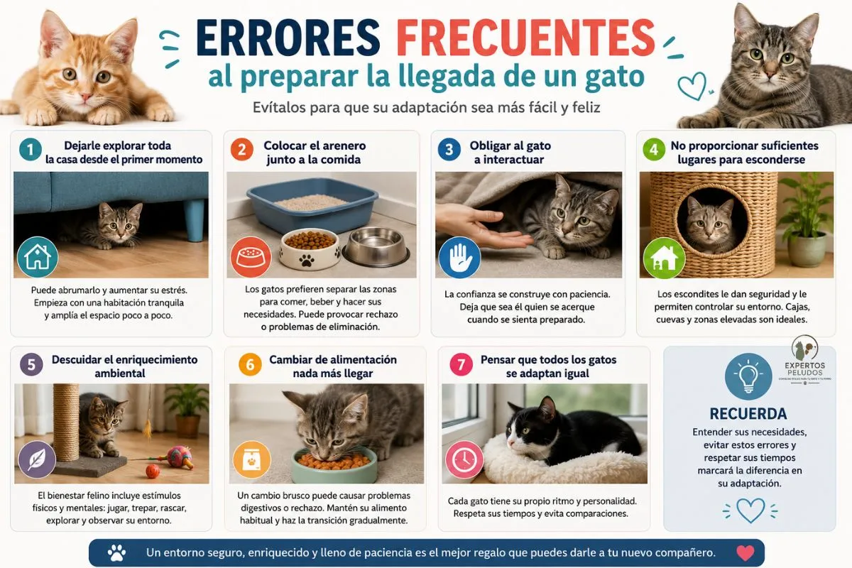 Errores frecuentes al preparar la llegada de un gato y cómo facilitar una adaptación segura al nuevo hogar