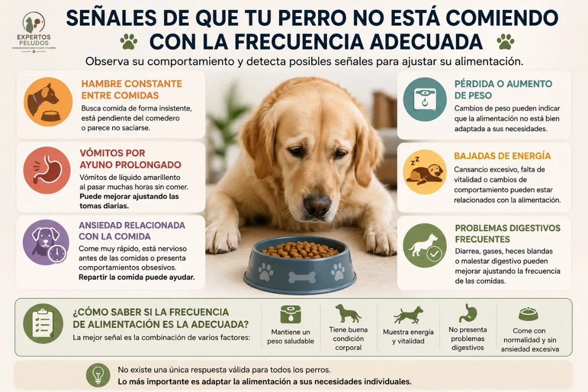 Señales de que un perro no está comiendo con la frecuencia adecuada y cómo detectarlas