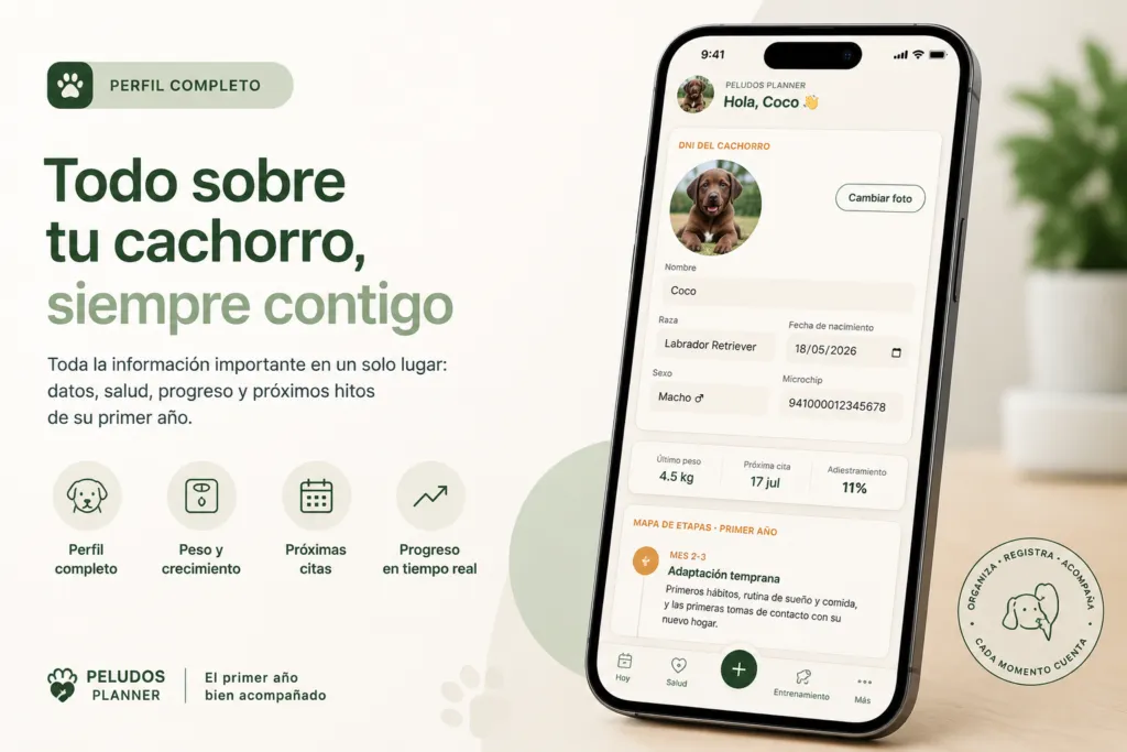Aplicación Puppy Planner para organizar el primer año de un cachorro