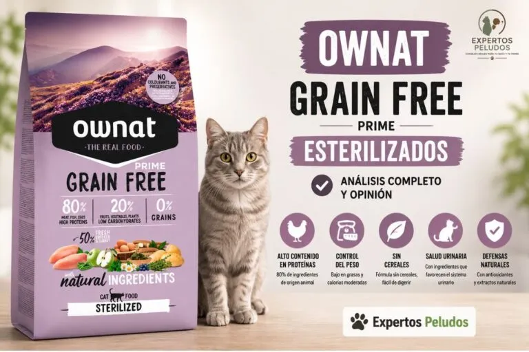OWNAT Grain Free Prime Esterilizados para gatos, análisis, opinión e ingredientes